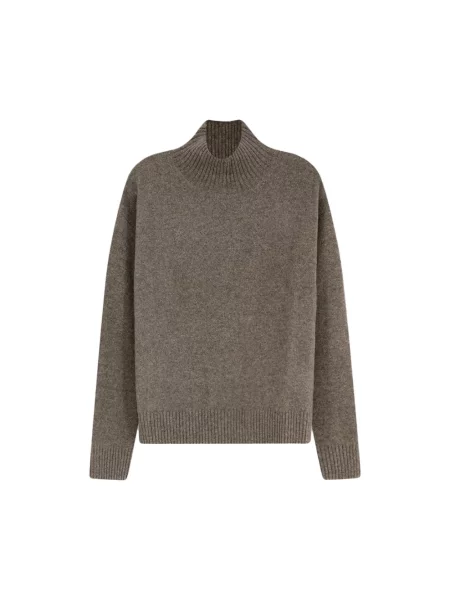 Sweter z golfem Max Mara wełniany do golfa brązowy