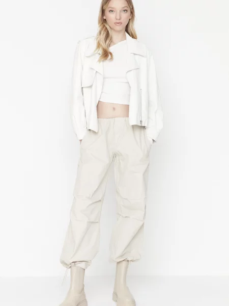 Pantaloni Trendyol alb