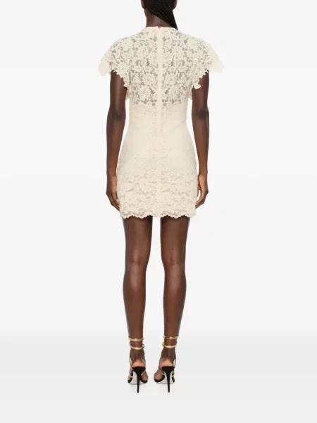 Rochie mini De La Vali din dantelă galben