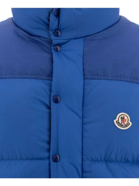 Geacă cu puf Moncler reversibilă albastru