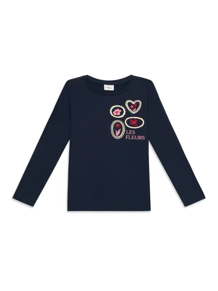 S.Oliver Tricou bleumarin / galben pastel / rosé roșu