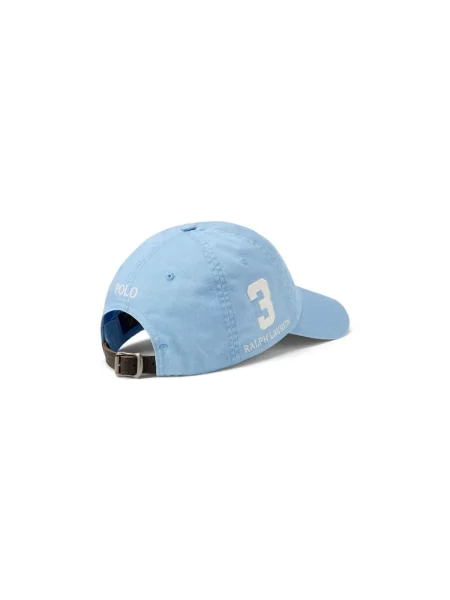 Czapka z daszkiem z czystej bawełny z wyhaftowanym logo Polo Ralph Lauren niebieska