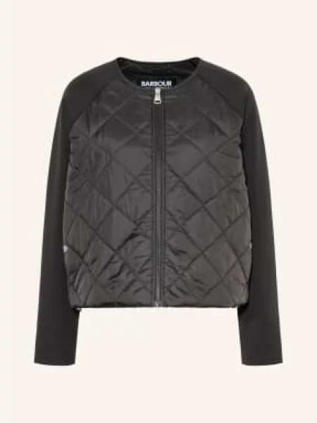 Barbour International Prošívaná Bunda Seren Z Kombinace Materiálů černá