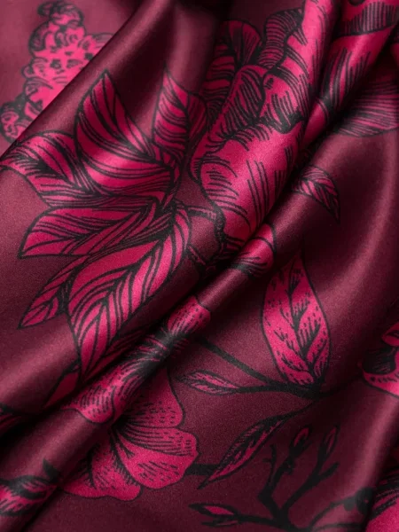 Fular Elizabetta cu model floral cu imagine roșu