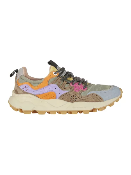 Sneakersy Flower Mountain w kwiatki biznesowe beżowe