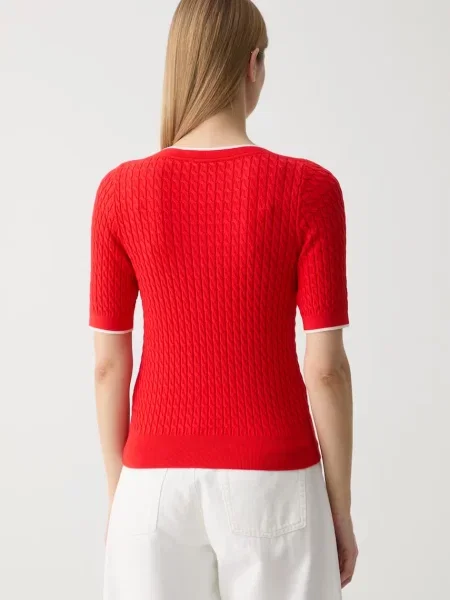 Tommy Hilfiger T-shirt swetrowy czerwona