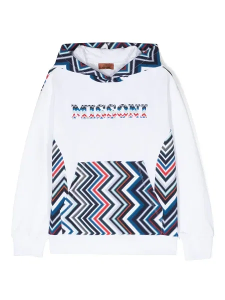 Dětska mikina s kapucí Missoni bílá