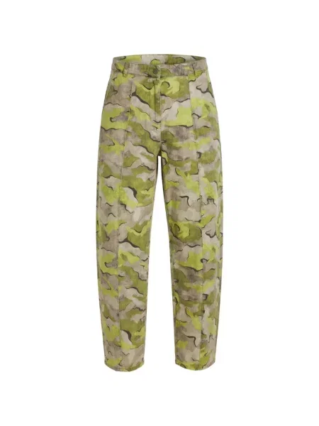 Spodnie Pinko z nadrukiem w kamuflażu zielone