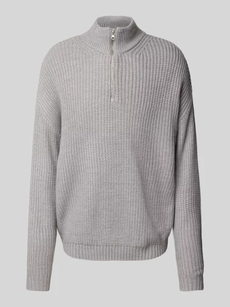 Sweter z dzianiny z prążkowanymi wykończeniami Review