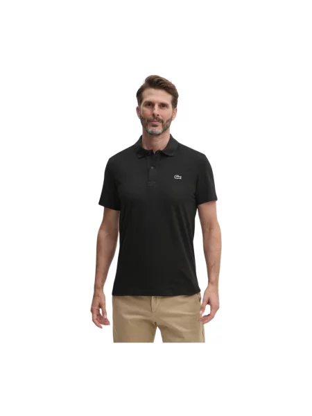 Lacoste koszulka polo Mężczyźni jednolity 4 czarny