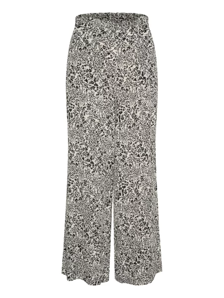 SOAKED IN LUXURY Pantaloni Zaya kitt / negru alb
