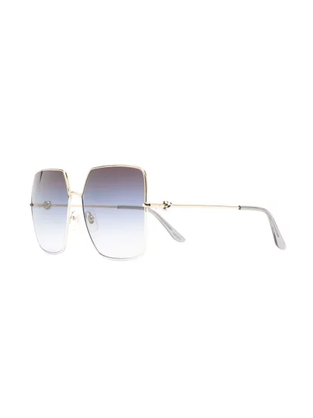 Spalvų gradiento rašto saulės akiniai Cartier Eyewear auksinė
