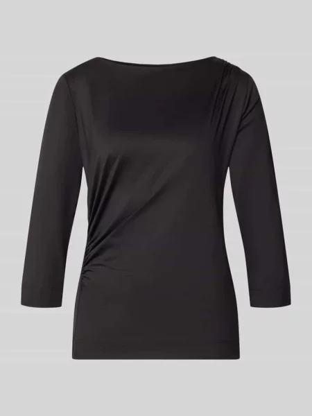 T-shirt o kroju regular fit z dekoltem w łódkę S.oliver Black Label czarna
