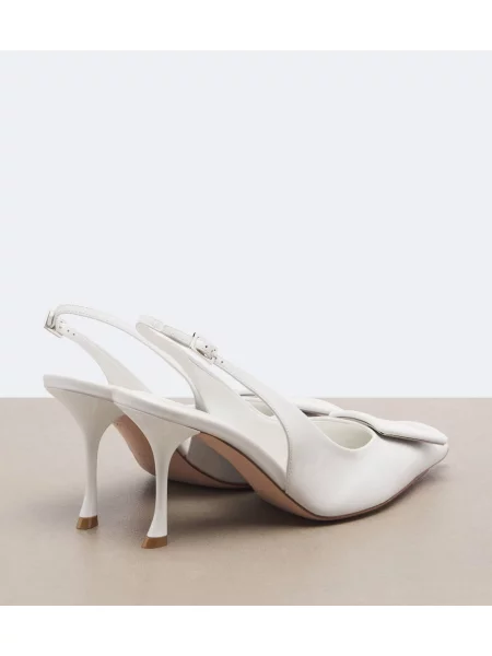 Pantofi cu toc Roger Vivier din piele slingback alb