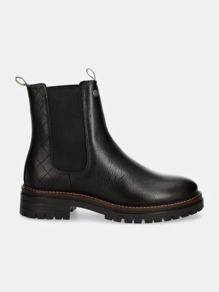 Barbour ghete chelsea de piele Evie negru