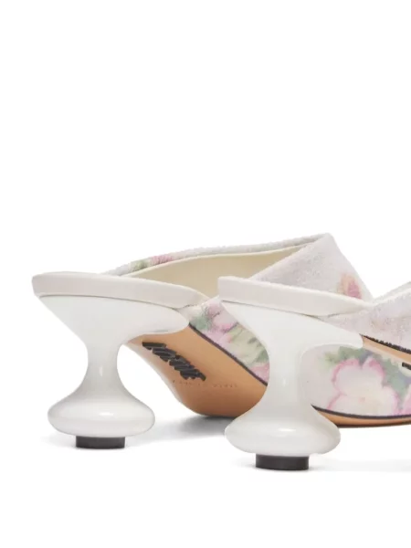 Papuci tip mules Loewe din piele cu model floral cu imagine alb