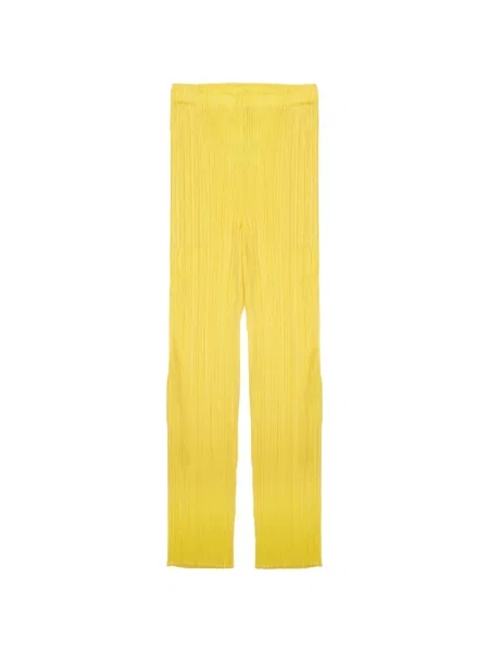 Pantaloni Pleats Please Issey Miyake galben