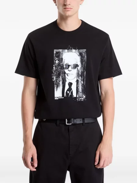 Koszulka Karl Lagerfeld Jeans z nadrukiem czarna