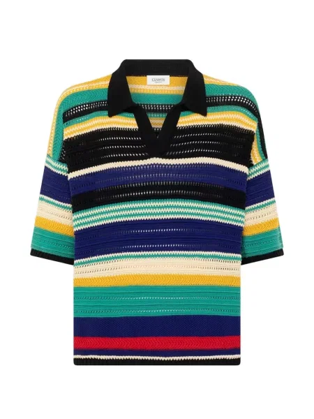 Плетена тениска Laneus на райета черно