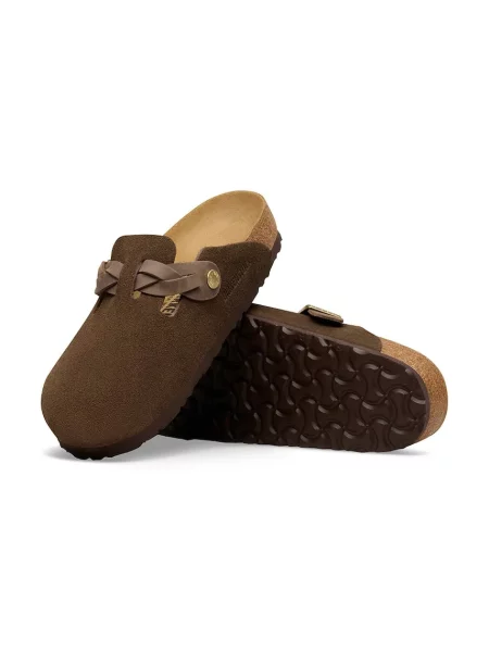 Замшевые плетеные шлепанцы Birkenstock