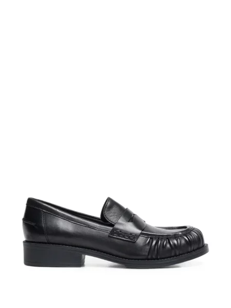Pantofi loafer Ash din piele cu volane negru