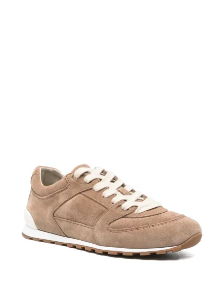 Sneakerși Brunello Cucinelli din piele de căprioară maro