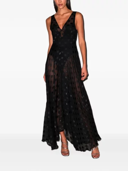 Rochie midi Fleur Du Mal cu buline negru