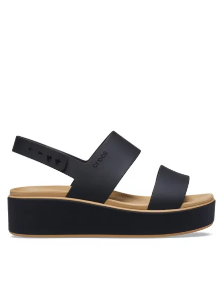 Crocs Sandali Brooklyn Matte Wrap Low Wedge črna