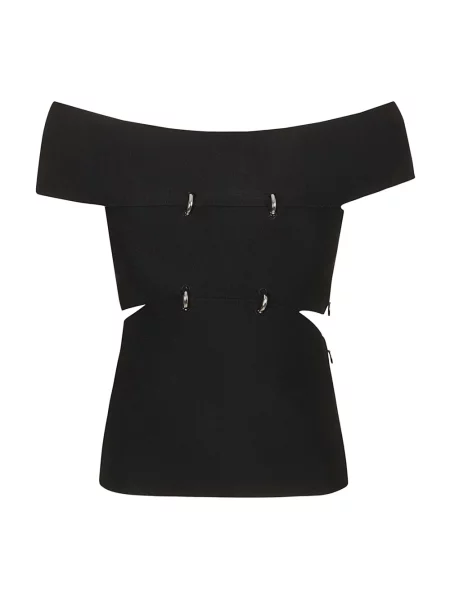 Bluzka Alexander Mcqueen z odkrytymi ramionami czarna