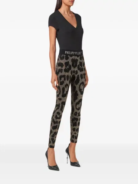 Leggings Philipp Plein cu imagine cu model leopard negru