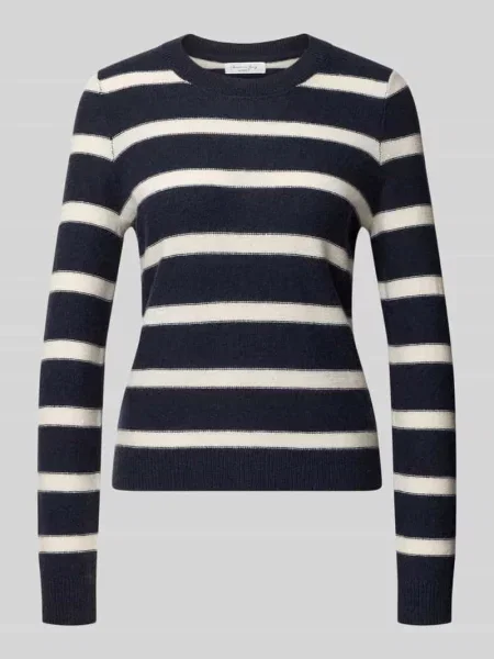 Sweter z dzianiny z mieszanki kaszmiru Christian Berg Woman granatowy