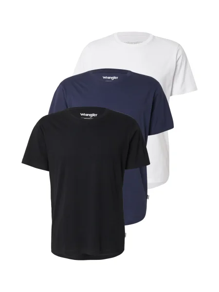 WRANGLER Tricou bleumarin / negru alb