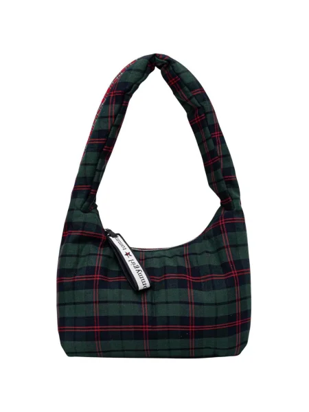 Geanta crossbody Tommy Jeans în carouri verde