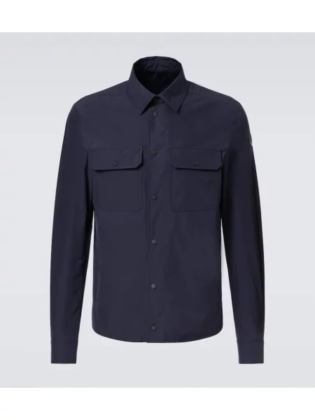 Poplínová košile Moncler modrá