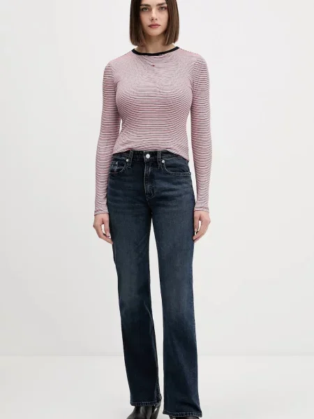 Traperice Tommy Jeans visoki struk plava