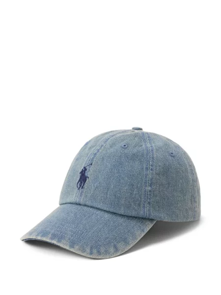 Czapka z daszkiem Polo Ralph Lauren w kratkę z twillu biznesowa niebieska