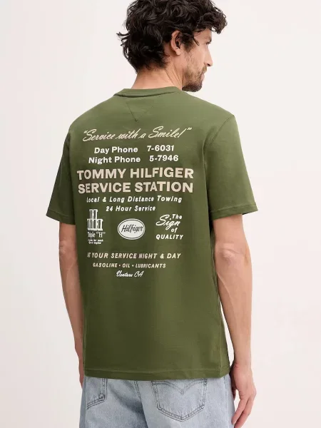 Tommy Hilfiger t-shirt z nadrukiem zielony