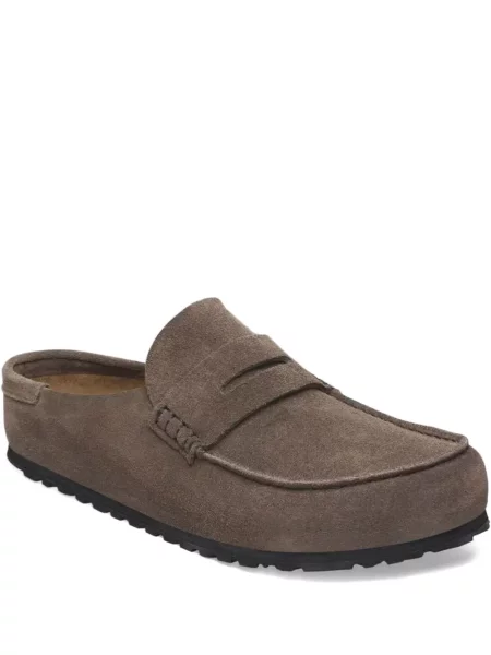 Pantofi loafer Birkenstock din piele de căprioară gri