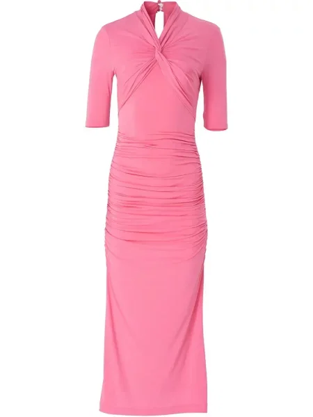 Rochie midi Carolina Herrera cu volane roz
