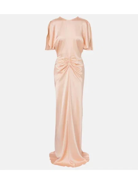 Rochie Victoria Beckham din satin bej