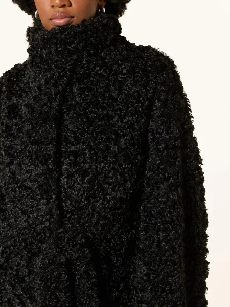 The Frankie Shop Płaszcz Z Futra Teddy Ravello schwarz czarny