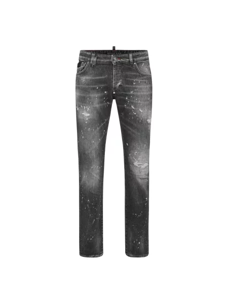 Jeansy straight leg Philipp Plein szare