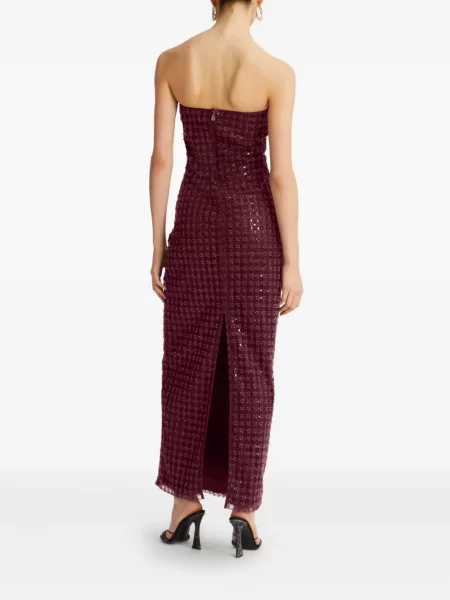 Rochie maxi Rotate Birger Christensen cu paiete de costum roșu