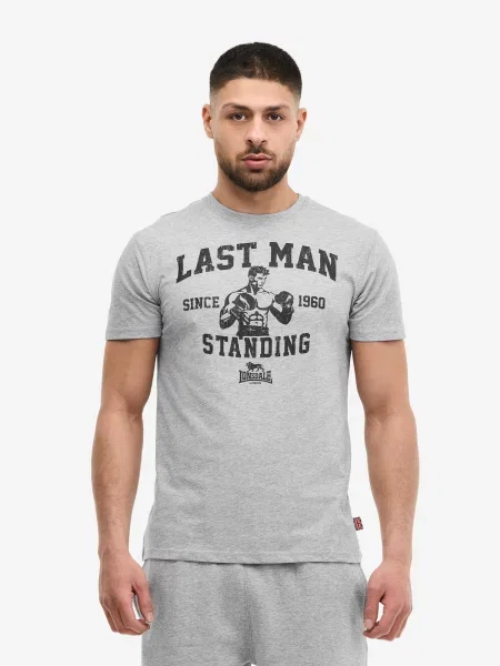 LONSDALE Tričko Evenwood melírovaná sivá