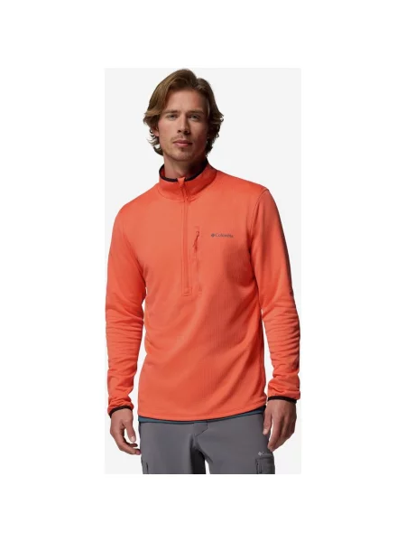 Bluza polarowa Columbia Essential Hike Grid Fleece Half Zip w kolorze intensywnie pomarańczowym XXL pomarańczowa