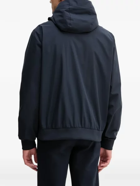 Jachetă cu glugă Ea7 Emporio Armani cu glugă albastru