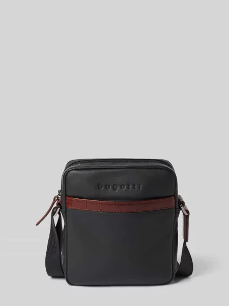 Torba na ramię z detal z logo model Corso Deluxe' Bugatti czarna