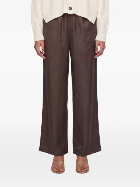 Pantaloni Loulou De Saison din satin maro
