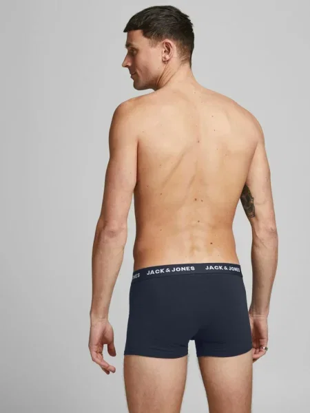 JACK & JONES Boxeri albastru închis alb