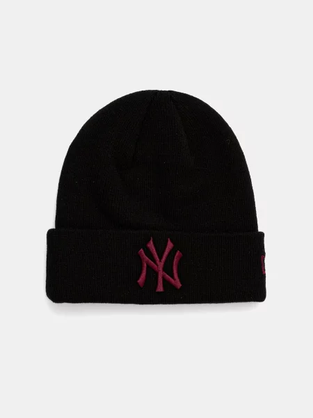 New Era Knit Medium MLB League Essential Beanie New York Yankees Black/ Frosted Burgundy Universal negru